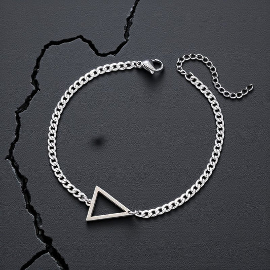 Men’s Geometric Triangle Chain Bracelet — Stainless Steel
