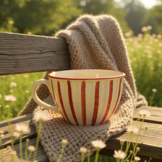 Scarlet Stripe Ceramic Mug