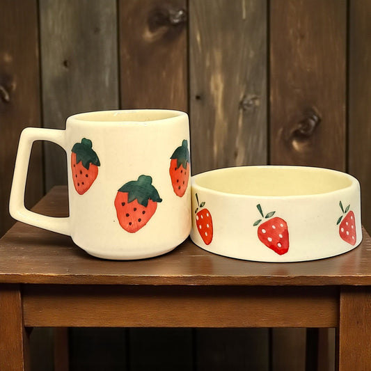 Strawberry Delight Mug & Bowl Set
