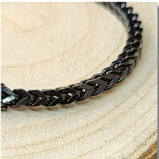 Men's Black Curb Chain Bracelet — Stainless Steel