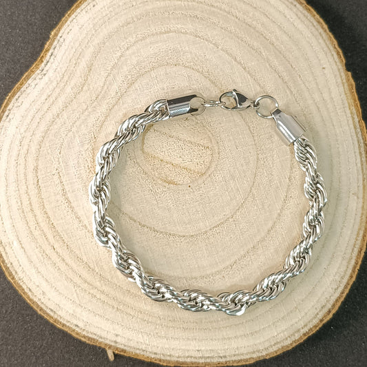 Men’s Chunky Rope Chain Bracelet — Stainless Steel