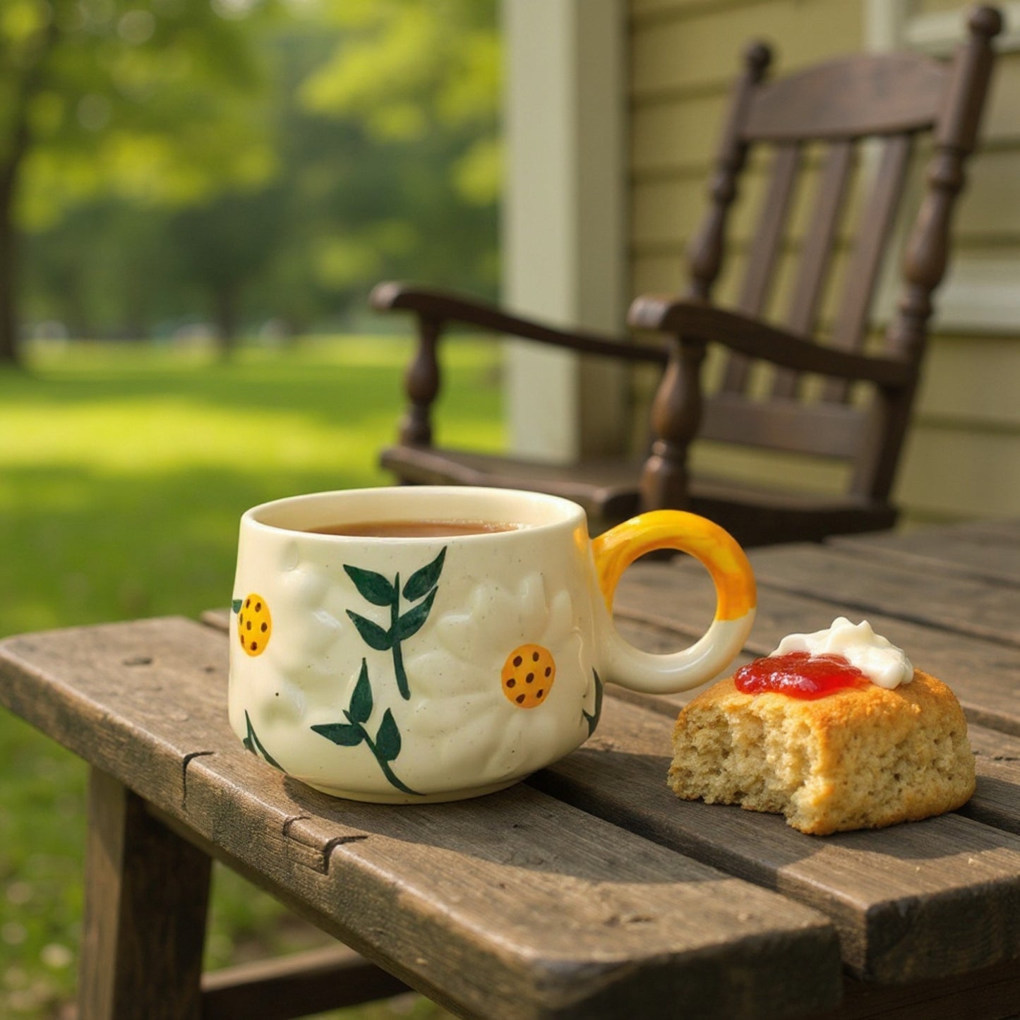 🌼 Daisy Bloom Mug – Handmade Ceramic