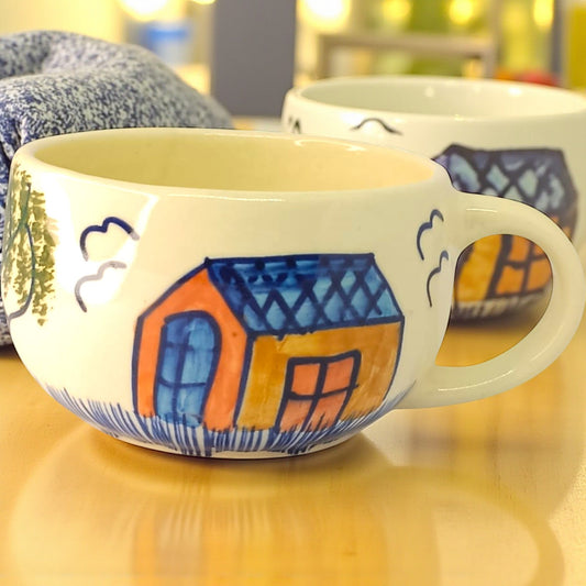 🏡 Cottage Charm Mug – Handmade Ceramic