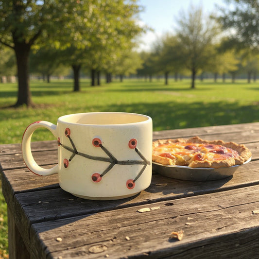 🌿 Berry Branch Mug – Handmade Ceramic