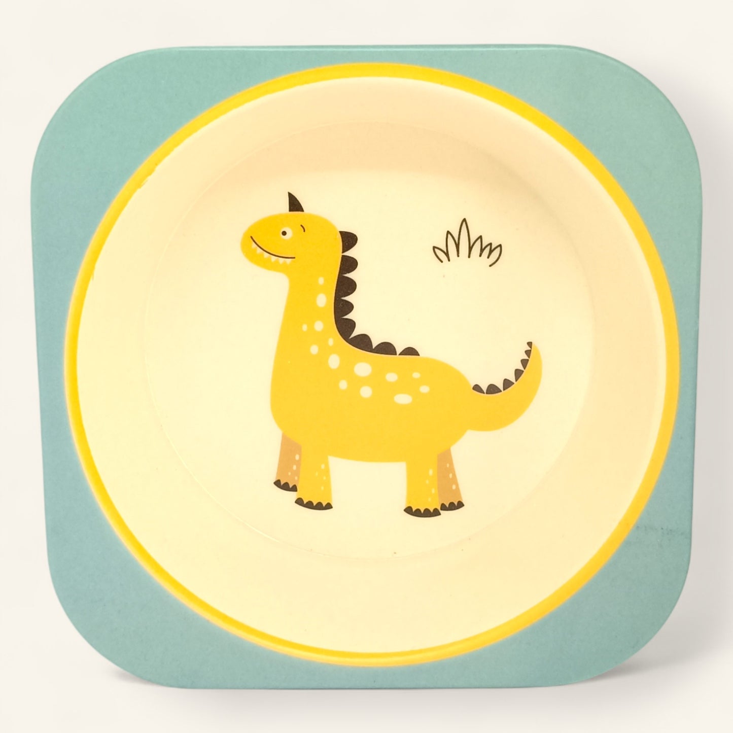 Yellow Dinosaur Bamboo Fiber Dinner Set – 5 Piece