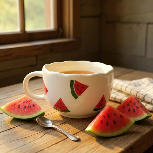 🍉 Watermelon Splash Mug – Handmade Ceramic